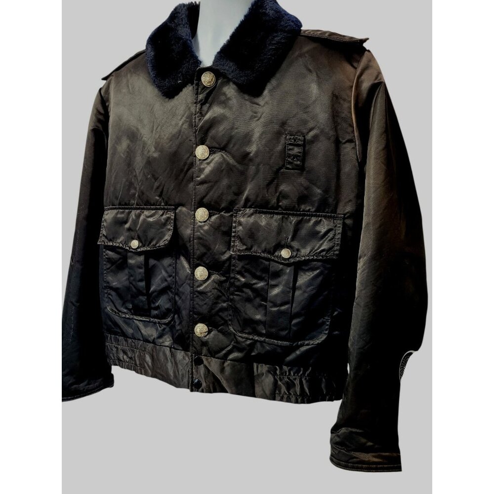Vintage‎ 70s Horace Small Tuffy Jac Bomber Jacket 42R Black Distressed Police